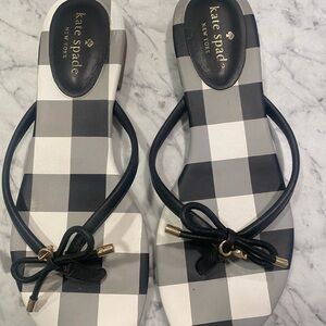 Kate Spade Black and White Plaid Sandals